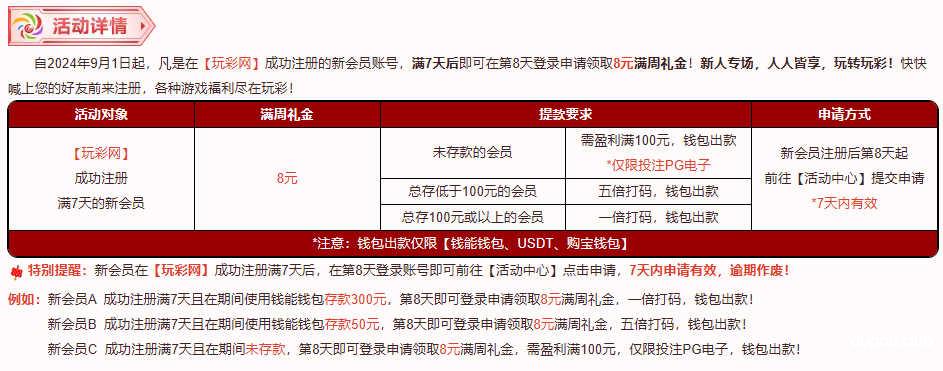 玩彩网 新人独享 注册7天有礼